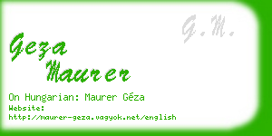geza maurer business card